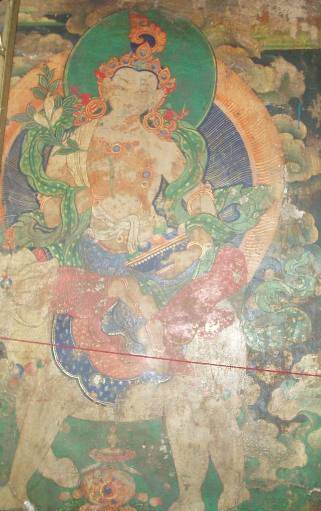 Indra mural in the main hall.